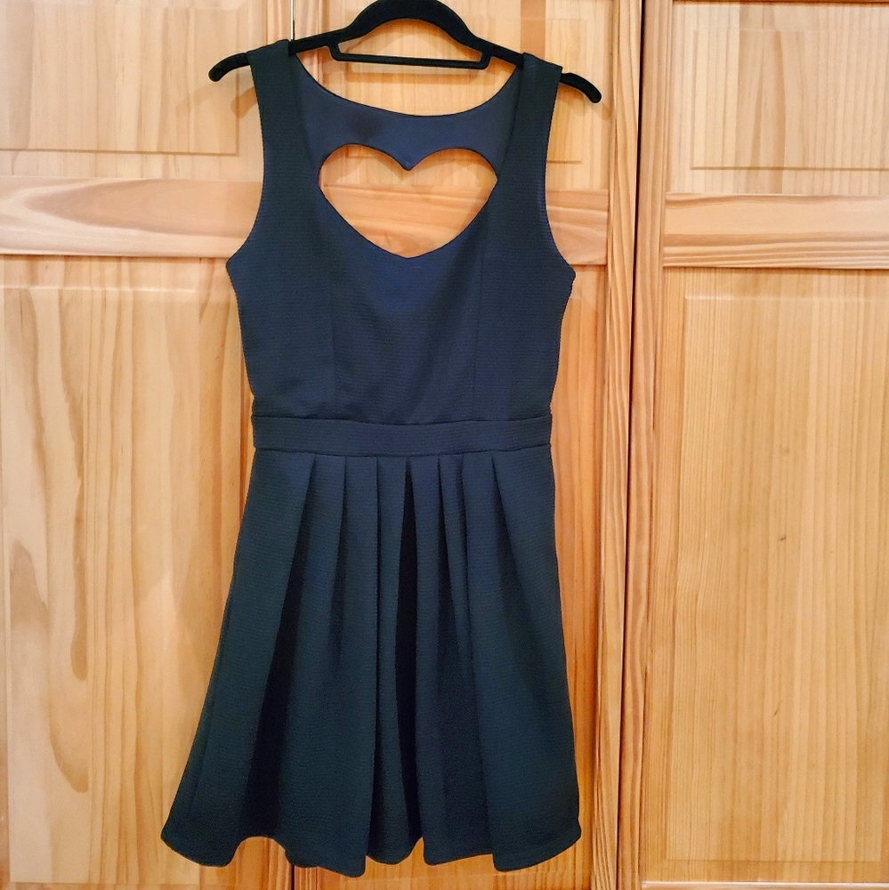 Deb Heart Cut-Out Sleeveless Black Dress